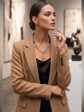 Stainless steel gold plated toggle necklace